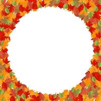 Autumn frame with lots of leaves in white background vector, thanksgiving frame background vector