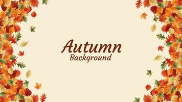 Autumn background with lots of leaves, thanksgiving frame template background vector, autumn concept 2022 vector