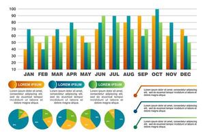 conjunto de gráficos de elementos para diagramas infográficos gráfico indicador de precentación empresarial vector