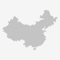 mapa de china hecho a partir de un patrón de puntos, mapa de la república de china de medios tonos vector