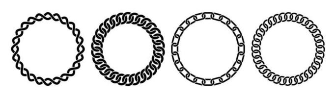 Chain round texture frame circle border chains vector