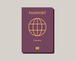 pasaporte internacional y en la ilustración de vector plano de fondo blanco.