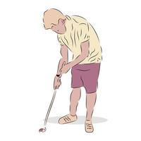 ilustración de jugador de golf en acción vector