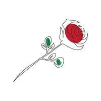 Rose flower line art drawing style, The rose sketch black linear isolated on white background, And the  best rose line art vector illustration.