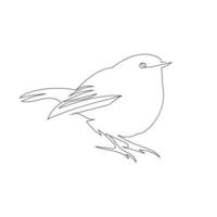 Tailor bird  line art drawing style, The bird sketch black linear isolated on white background, And the  best bird vector illustration.