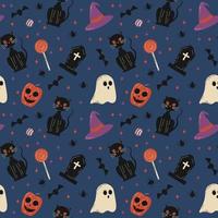 Halloween pattern in seamless style. vector