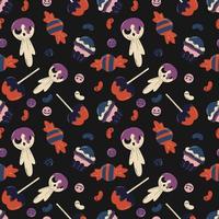 Halloween pattern in seamless style. vector