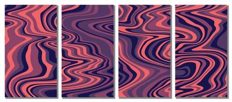 Abstract psychedelic groovy set background. vector