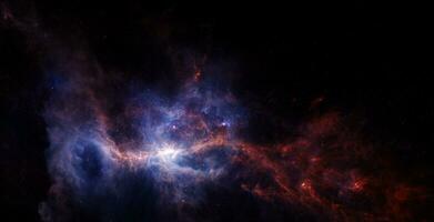 Space and glowing nebula background. Elements of this image furnished by NASA. photo