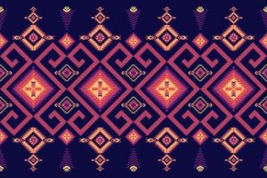 Geometric ethnic style seamless pattern. Design for fabric, wallpaper, background, carpet, clothing. Tribal ethnic vector texture. Vector illustration. pink, purple, yellow color.