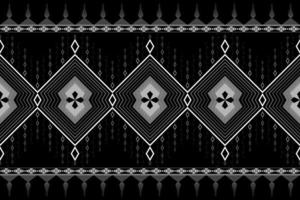 Geometric ethnic style seamless pattern. Design for fabric, wallpaper, background, carpet, clothing. Tribal ethnic vector texture. Vector illustration.  Black and White color.
