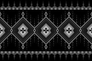 Geometric ethnic style seamless pattern. Design for fabric, wallpaper, background, carpet, clothing. Tribal ethnic vector texture. Vector illustration.  Black and White color.