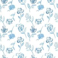 Surface pattern, Floral pattern. Seamless background  of beautiful watercolor botanical blue flowers. Design for background,wallpaper,clothing,wrapping,fabric,Vector illustration. vector
