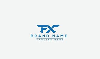 FX Logo Design Template Vector Graphic Branding Element.