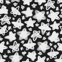 Seamless pattern of abstract hand drawn vector stars.