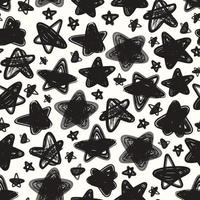 Seamless pattern of abstract hand drawn vector stars.