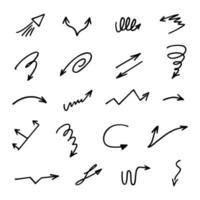 Vector set of hand drawn arrows, elements for presentation