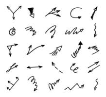 Vector set of hand drawn arrows, elements for presentation