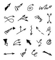 Vector set of hand drawn arrows, elements for presentation