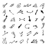 Vector set of hand drawn arrows, elements for presentation