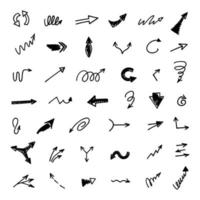 Vector set of hand drawn arrows, elements for presentation