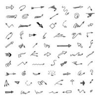 Vector set of hand drawn arrows, elements for presentation