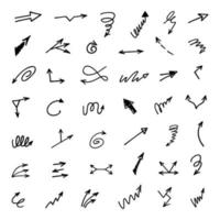 Vector set of hand drawn arrows, elements for presentation