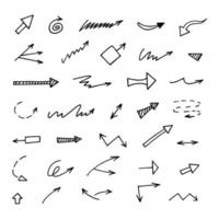 Vector set of hand drawn arrows, elements for presentation