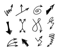 Vector set of hand drawn arrows, elements for presentation