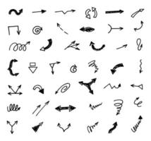 Vector set of hand drawn arrows, elements for presentation