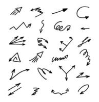 Vector set of hand drawn arrows, elements for presentation