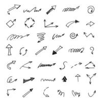 Vector set of hand drawn arrows, elements for presentation