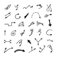 Vector set of hand drawn arrows, elements for presentation