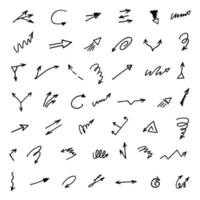 Vector set of hand drawn arrows, elements for presentation