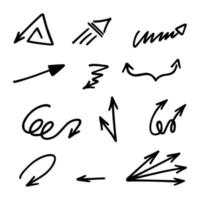 Vector set of hand drawn arrows, elements for presentation