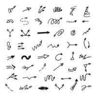 Vector set of hand drawn arrows, elements for presentation