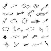 Vector set of hand drawn arrows, elements for presentation