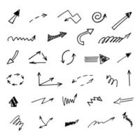 Vector set of hand drawn arrows, elements for presentation