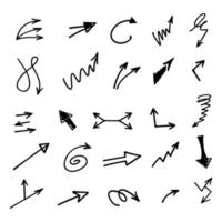 Vector set of hand drawn arrows, elements for presentation