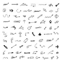 Vector set of hand drawn arrows, elements for presentation