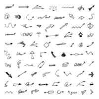 Vector set of hand drawn arrows, elements for presentation