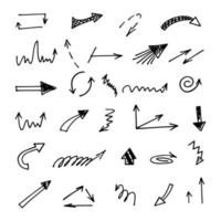 Vector set of hand drawn arrows, elements for presentation