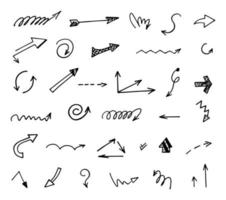 Vector set of hand drawn arrows, elements for presentation