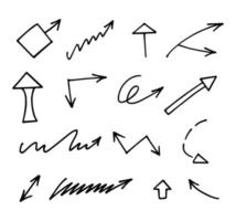 Vector set of hand drawn arrows, elements for presentation