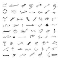 Vector set of hand drawn arrows, elements for presentation