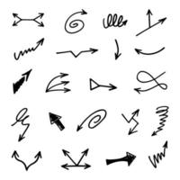 Vector set of hand drawn arrows, elements for presentation