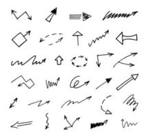 Vector set of hand drawn arrows, elements for presentation