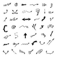 Vector set of hand drawn arrows, elements for presentation