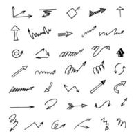 Vector set of hand drawn arrows, elements for presentation