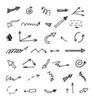 Vector set of hand drawn arrows, elements for presentation